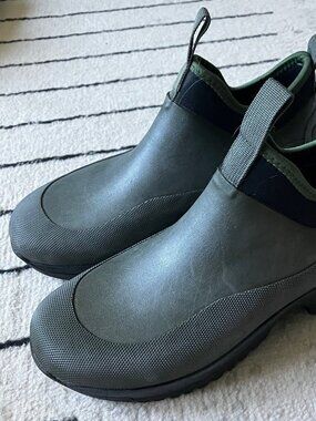 Outbound neoprene rubber ankle boots, green, men's, US 8